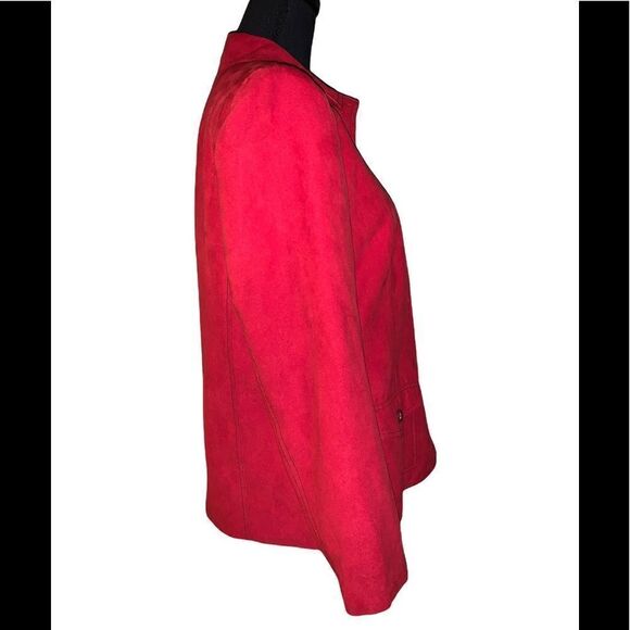 Alfred Dunner Faux Suede Button Front Jacket - Picture 3 of 6